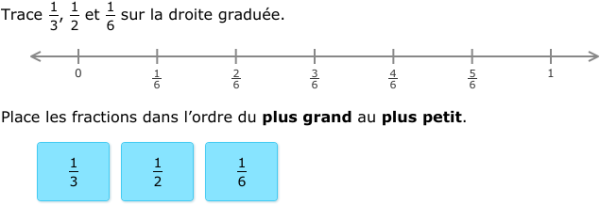 IXL - Placer et ordonner des fractions sur une droite graduée